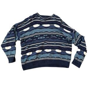 Vintage 90s Textured 3D Akira Knit Sweater Mens XL Streetwear Skater Stripes